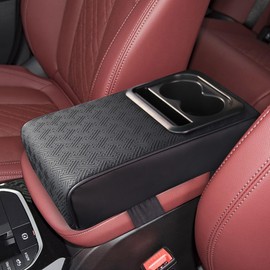 Car Middle Center Console Cover with Cup Holder for Long Driving,Car Armrest Cover for SUV,Truck-2.95in Height-Lifts Arms to Relax Muscles,Multi-functional Storage is Ideal for Trips Scratch-resistant