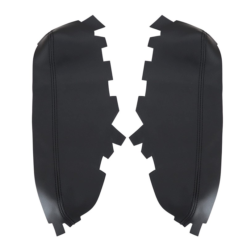 NLQR 2Pcs Front Door Panels Armrest Cover Leather Black Compatible