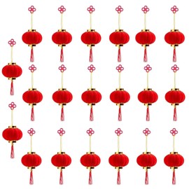20 Pack Red Lanterns Mini Lucky Hanging Lanterns Chinese Lanterns for Chinese New Year Spring Festival Lantern Festival Home Office Restaurant Decorations