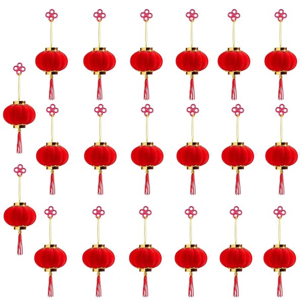 20 Pack Red Lanterns Mini Lucky Hanging Lanterns Chinese Lanterns