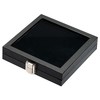 Giftop Jewelry Display Case Tempered Glass Top Lid Black Leatherette,Gemstone