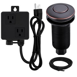 SINKINGDOM Sink Top Garbage Disposal Air Switch Kit with Long Button,Oil Rubbed Bronze (Brass Cover)
