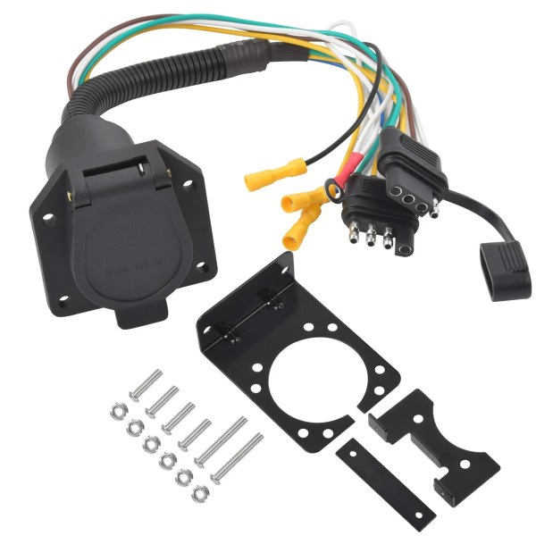 AOMINOHOMA 4 Pin Flat to 7 Way RV Trailer Truck