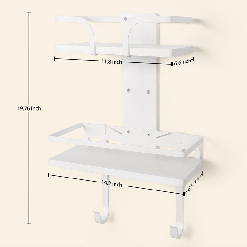VINAEMO Ironing Board Hanger Wall Mount, 2-Layer Iron and Ironing