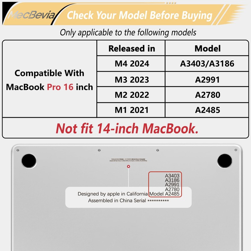 MecBevia Compatible with MacBook Pro 16 inch Case for M5