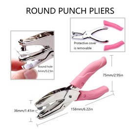 Single Round Hole Paper Punch, Single Hole Pliers, Single Round Hole Paper Punch, Pink Hand Held Hole Punch, Hand Punch, Hole Punch for DIY Craft Pendant