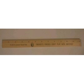 Vintage Smokey the Bear "Smokey's Friends Don't Play With Matches" 12 Inch Ruler