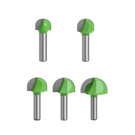 BIGP 5 Pieces 8 mm Shank Round Nose Cove Core Box Milling Cutter Carbide Router Cutter Hollow Groove Cutter Ball Cutter Woodworking Cutter (Diameter 16/18/22/25/32 mm)