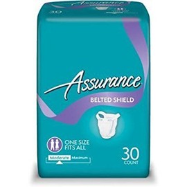 Assurance Belted Shield One Size Fits All, Moderate, 30 Underwear