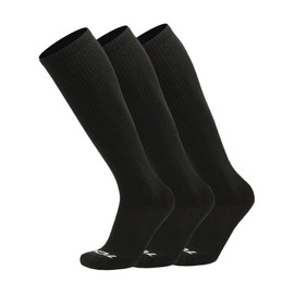 TCK Over the Calf Work Socks 3 Pair Moisture Wicking for Men and Women (Black, X-Large)