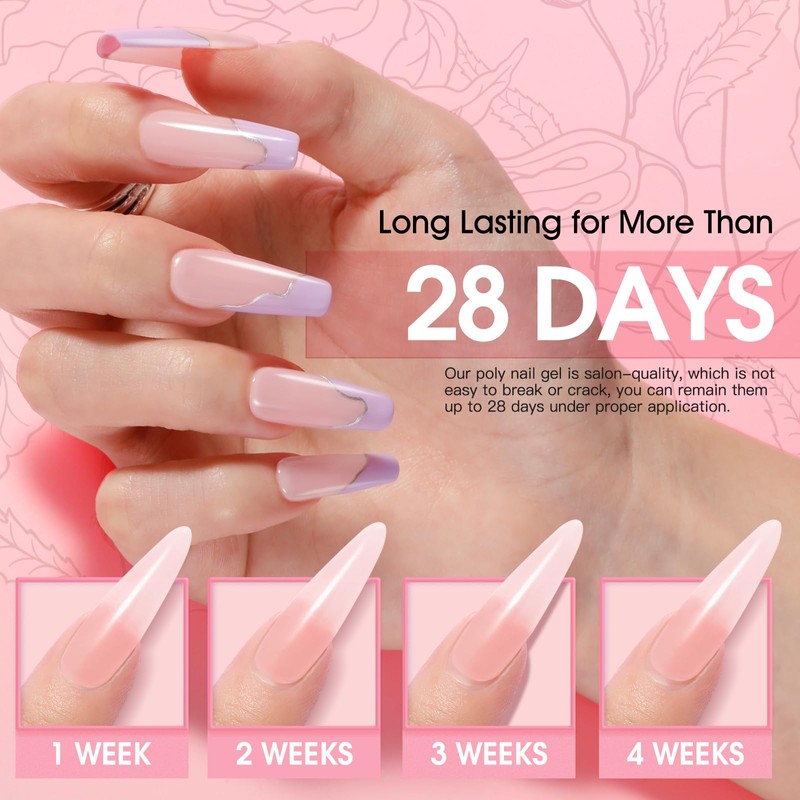 ROSALIND Poly Nail Gel Set 6 Colors 10ml UV/LED Long-Lasting