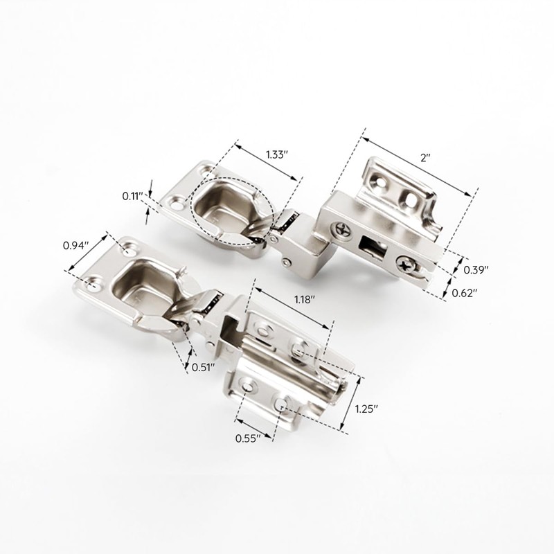 10 Pack (5 Pairs) Side-Mounted Hinges for Floor Cabinets, Dressers,