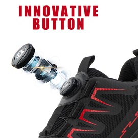 Loiston Work shoes, men's safety shoes, women's steel toe cap, lightweight, non-slip, sports, EU 37-46, Safety shoes Son 2 red