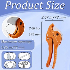 Plastic Heavy Duty Pipe Cutter, Ratchet Pipe Cutters with 32 mm Outside Diameter, PVC PPR Plastic Hoses and Plumbing Pipes for Electrician, Maintenance Workers