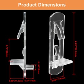 Rierdge 20 Pcs Plastic Locking Shelf Pins 5mm, 3/4” Clear Plastic Locking Shelf Support Peg Clips for 4.5-5mm Diameter Peg Hole & Slightly Larger Than 20-21mm Cabinet Shelves