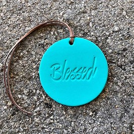 Air Flair | Leather Car Air Freshener | Blessed (Turquoise, Butt Naked Scent)
