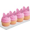 Pink Polka Dot Edile Bows for Cake and Cupcakes -24ct