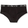 Evolve Men's Cotton Stretch 3 Pack No Show Brief, Black,