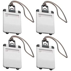 sin4sey Set of 4 Luggage Tags Luggage Tags Bag Tags (White)
