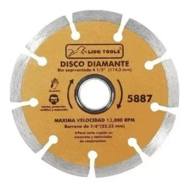 Lion Tools Disco Diamante 4 1/2  Rin Segmentado Lion Tools 5887