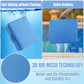 MABOZOO Foldable Hot Tub Booster Seat, Adjuatable 2 Heights Extra Thick Hot Tub Pillow Bath Seat with Back Support Cushions, Washable Hot Tub Seat Cushion for Indoor Outdoor (Blue)