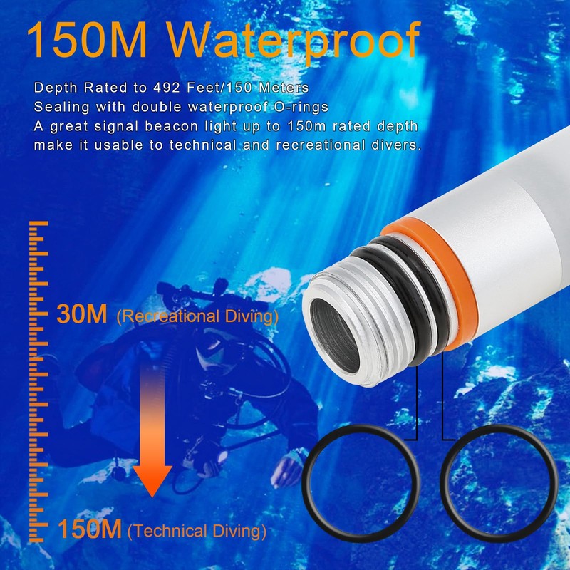 SecurityIng 4Pcs Scuba Dive Strobe Signal Light, Mini Tank Light