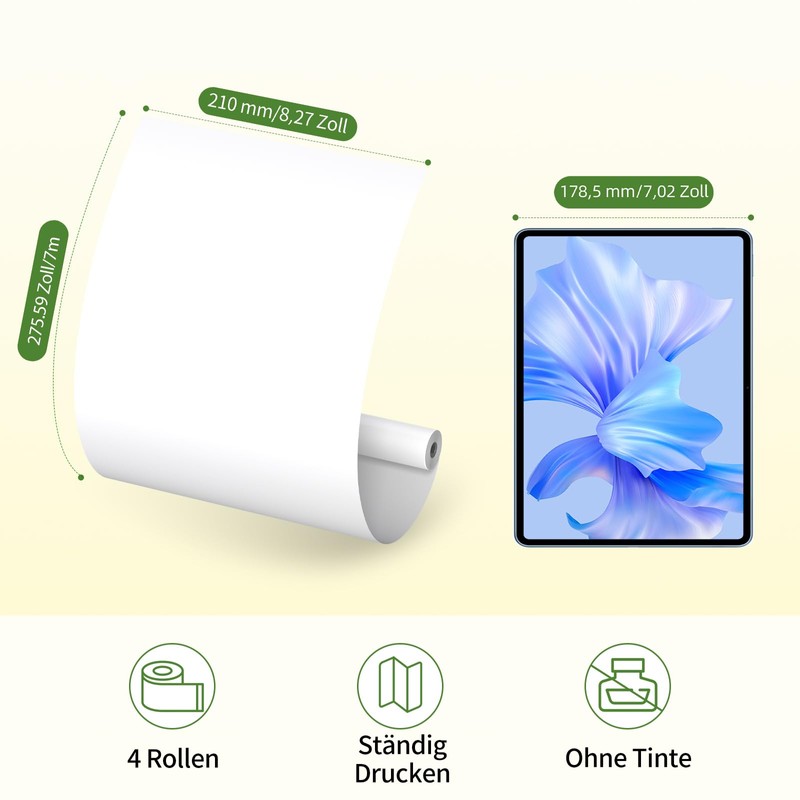 M832 A4 Thermal Paper 4 Rolls Diameter 28 mm Compatible