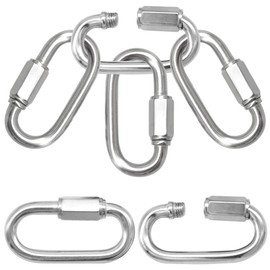CEEYSEE 6Pcs D Shackle M6 304 Stainless Steel Shackles Quick D Ring Chain Connector Chain Clasp Thread Carabiner Heavy Duty Clips Chain Connector Maximum load capacity:280kg (U/M6/0-SK)