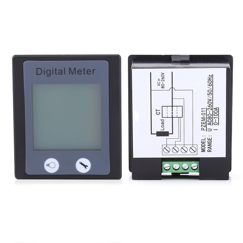 80-260V AC 100A Digital Monitoring Multimeter Ammeter Voltmeter Power Energy