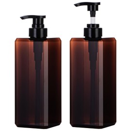 Yebeauty Pump Bottle Dispenser, 27oz 800ml Empty Plastic Shampoo Pump Dispenser Shower Soap Dispenser Refillable Liquid Containers for Conditioner Body Wash, Bathroom Kitchen, 2 Pack Brown