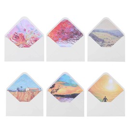 CAPASTEC Vintage Plain Message Cards Landscape Greeting Cards Postcards Invitations Business Wedding Party Envelopes 6 Pack White Mixed Pack