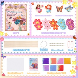 Aragallant Craft Set Children from 4 5 6 7 8 Years, Flower Craft Girls (with 10 Flowers, 2 Butterflies, 2 Elves), Gifts for Girls Toy 5-12 Years Children's Birthday Party