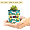 Ascrafter 6 Pack Mandala Succulent Plant Pot with Bamboo Trays,