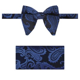 Dan Smith Juego de pajaritas de gran tamaño para fiesta con lazo grande de microfibra con clip ajustable alto, Azul medianoche, azul oscuro-c.c.o.x.003, Sobredimensionado