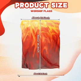 Baisdan 54"x45" Fire Worship Flags for Dance Church, Praise Dance Flag with Flexible Rods & Storage Bag, Orange-Red-Black