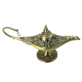 Gusnilo New Collectable Rare Legend Aladdin Magic Genie Light Lamp Pot Classic Gold