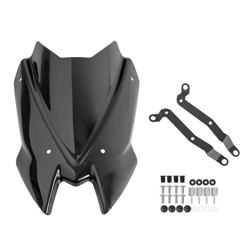 Motorcycle Windshield Deflector with Bracket Double Bubble Windscreen Fit for
