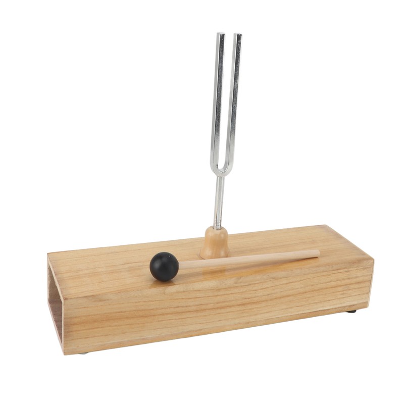 256Hz Tuning Fork with Wood Resonance Box and Hammer Sound