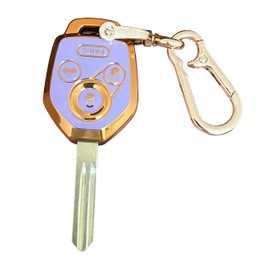 QIXIUBIA for Subaru Key Fob Cover Smart Key Shell with Gold Keychain Fit for Subaru Impreza Legacy Outback (Purple)