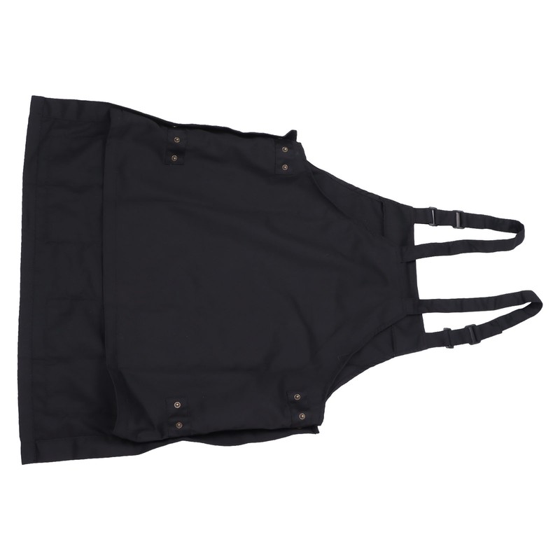 Kitchen Apron Black Apron Polyester Pockets Adjustable Strap Unisex Apron