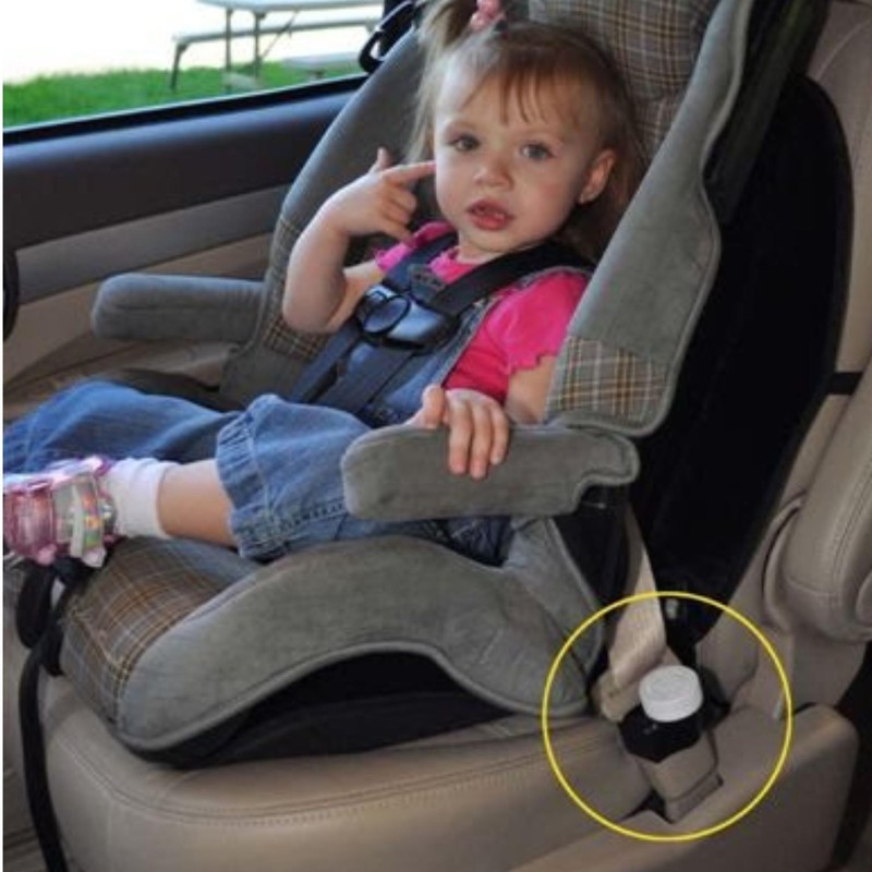 Buckle Guard PRO Seat Belt Button Cover (Tan) Deters Children