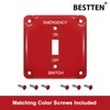 [2 Pack] BESTTEN 1-Gang Red, Emergency Shut-Off Toggle Square Metal