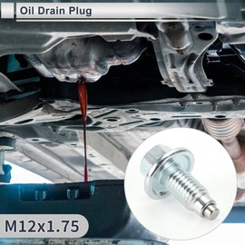 RATCHROLL 1 Set Universal Oil Drain Plug Anti Leakage 1.59" Height Oil Pan Drain Bolt Screw Thread Repair with Gasket Magnetic Silver Tone Aluminum M12x1.75