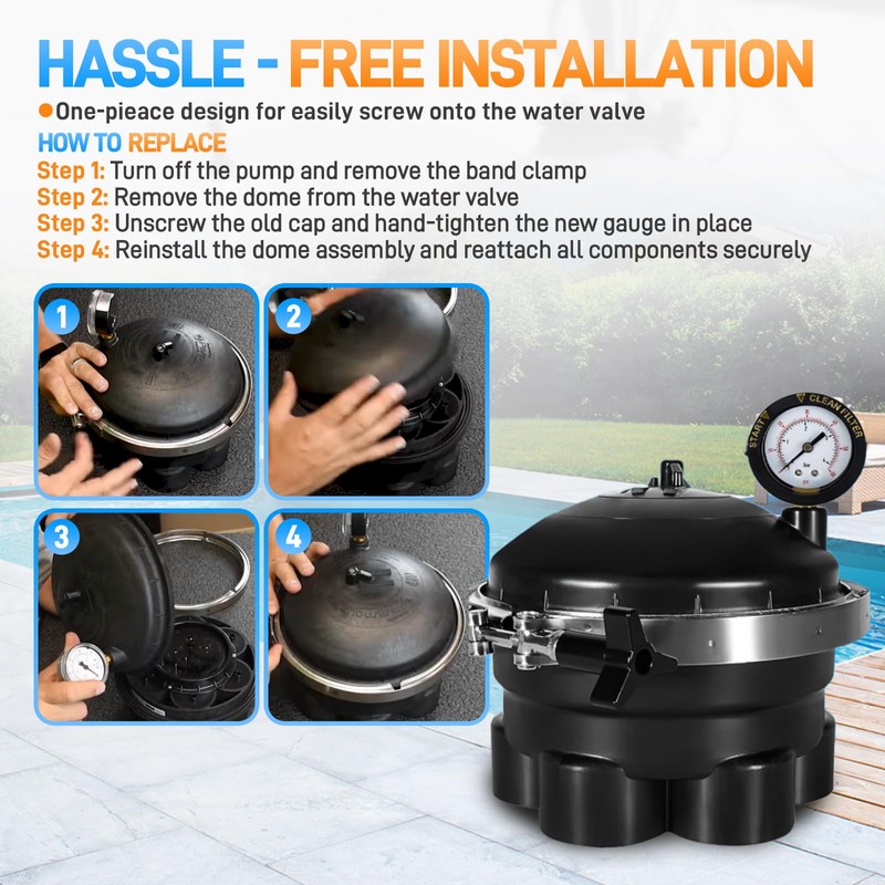 005-302-4300-03 Water Valve Top Dome with Pressure & Gauge Compatible