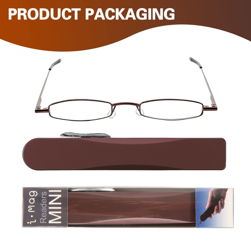 I-Mag Mini Metal Spring Hinge Reading Glasses with Slide Open