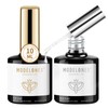 Modelones Gel Nail Top Coat, Base Coat, 10 ml, 2-Piece