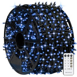 TW SHINE Blue Christmas Lights, 1000 LED 328FT Christmas String Lights Plug in with 8 Modes, Remote Waterproof Xmas Lights Outdoor Indoor Decorations for Party Yard Decor
