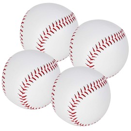 Baseball Soft Softball Ball Practice Pack of 4 PVC Outer Skin and Rubber Core Soft Baseball White Softball for Baseball, Throw, Catch, Hitting, Training, Baseball Game, Outdoor Sports
