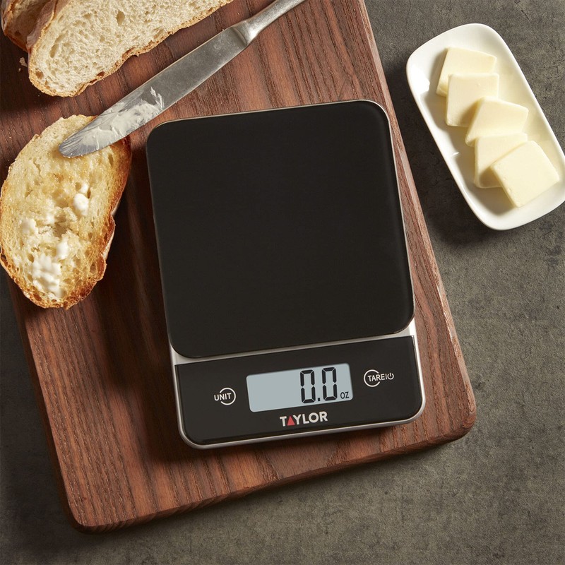 Taylor Precision Products 11lb Glass Platter Digital Kitchen Scale Black