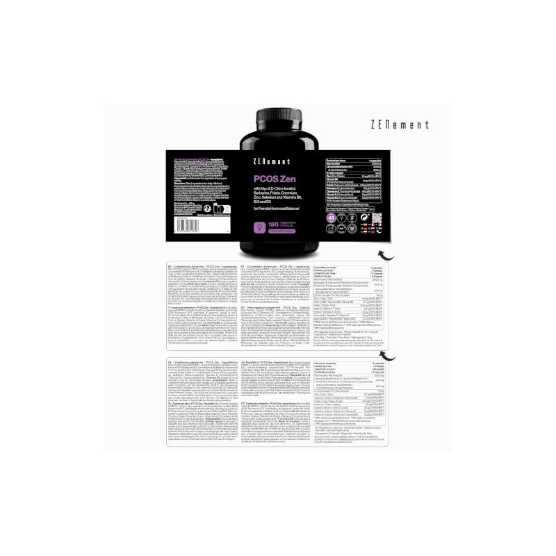 PCOS Zen - Myo & D-Chiro-Inositol, Liposomal Berberine - 180